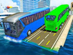 Utilización del autobús costero: juego del autobús con suelo acuático