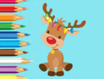 Guía digital para pintar: Lindo reno navideño